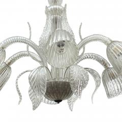  Murano Glass Italian 1940s Murano Clear Glass Chandelier - 3126854