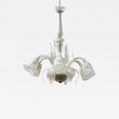  Murano Glass Italian 1940s Murano Clear Glass Chandelier - 3130823