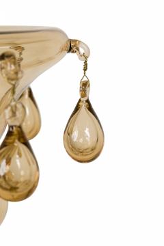  Murano Glass Italian Murano Art Moderne Amber Blown Glass 12 Arm Chandelier - 3171329