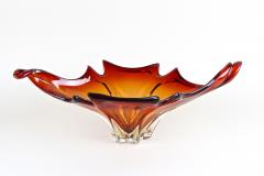  Murano Glass Mid Century Murano Glass Bowl Red Orange Tones Italy circa 1960 70 - 3342484