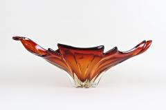  Murano Glass Mid Century Murano Glass Bowl Red Orange Tones Italy circa 1960 70 - 3342485