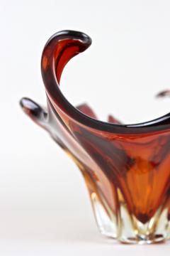  Murano Glass Mid Century Murano Glass Bowl Red Orange Tones Italy circa 1960 70 - 3342488