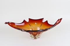  Murano Glass Mid Century Murano Glass Bowl Red Orange Tones Italy circa 1960 70 - 3342494