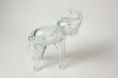  Murano Glass Murano Blown Glass Elephant Clear Art Glass Sculpture 1970 Italy - 2704316