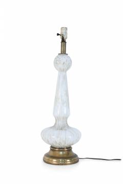  Murano Glass Murano Italian Mid Century White And Gold Glass Table Lamp - 3171390