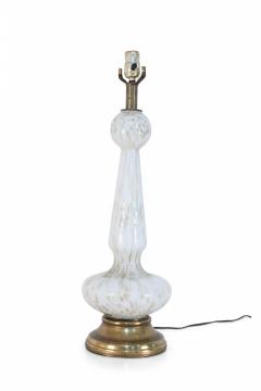 Murano Glass Murano Italian Mid Century White And Gold Glass Table Lamp - 3171391