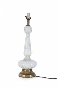  Murano Glass Murano Italian Mid Century White And Gold Glass Table Lamp - 3171392