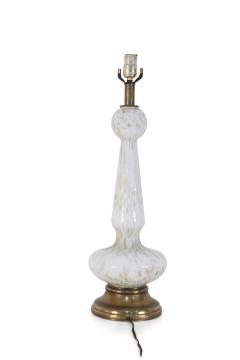  Murano Glass Murano Italian Mid Century White And Gold Glass Table Lamp - 3171393