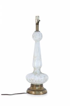  Murano Glass Murano Italian Mid Century White And Gold Glass Table Lamp - 3171394