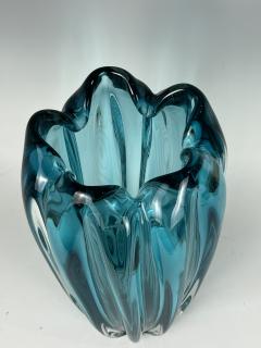  Murano Glass Murano Mid Century Acqua Glass Vase - 3480226