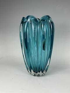  Murano Glass Murano Mid Century Acqua Glass Vase - 3480228