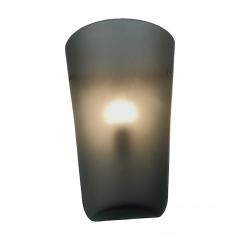  Murano Glass Pair of Matte Black Semi Opaque Wall Lights - 3818949