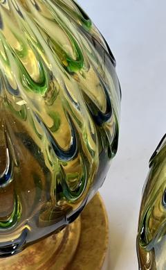  Murano Glass Pair of Murano 1960s Thumb print Drip Pattern Art Glass Lamps - 3230569