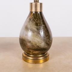  Murano Glass Pair of Small Murano Glass Lamps With Custom Silk Shades - 3198550