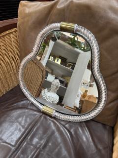  Murano Glass Pear Murano Glass and Brass Wall Mirror - 4821683