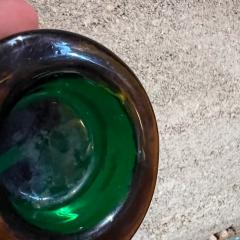  Murano Glass Sommerso 1960s Murano Sommerso Art Glass Votive Candle Holder Green and Amber - 3173900