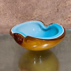  Murano Glass Sommerso 1970s Murano Art Glass Sensual Bowl Turquoise and Amber - 3461191