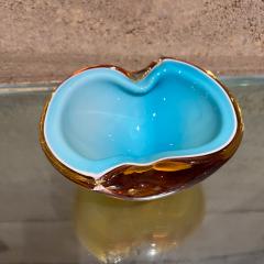  Murano Glass Sommerso 1970s Murano Art Glass Sensual Bowl Turquoise and Amber - 3461193