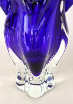  Murano Glass Sommerso 20th Century Dark Blue Murano Glass Vase Sommerso Murano Italy ca 1960 70 - 4361378