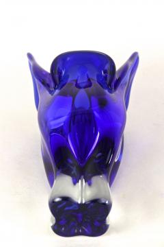  Murano Glass Sommerso 20th Century Dark Blue Murano Glass Vase Sommerso Murano Italy ca 1960 70 - 4361379