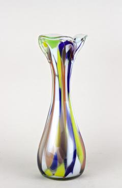  Murano Glass Sommerso 20th Century Multicolored Murano Glass Vase Italy ca 1970 - 4207351