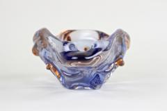  Murano Glass Sommerso 20th Century Murano Glass Bowl Ashtray Blue Amber Italy circa 1960 - 4560542
