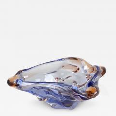  Murano Glass Sommerso 20th Century Murano Glass Bowl Ashtray Blue Amber Italy circa 1960 - 4560723