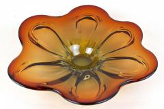  Murano Glass Sommerso 20th Century Murano Glass Centerpiece Bowl Red Amber Colored IT ca 1970 - 4210444
