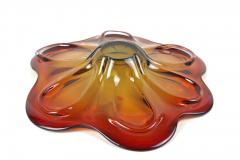  Murano Glass Sommerso 20th Century Murano Glass Centerpiece Bowl Red Amber Colored IT ca 1970 - 4210447