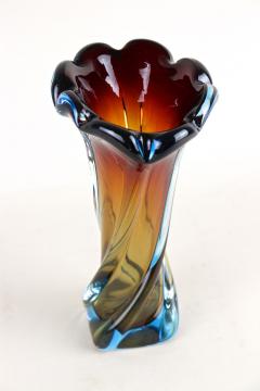  Murano Glass Sommerso 20th Century Murano Glass Vase Amber Dark Red Blue Mid Century IT ca 1960 - 4393000
