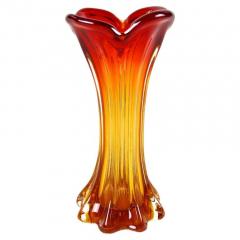  Murano Glass Sommerso 20th Century Murano Glass Vase Mid Century Red Orange IT ca 1960 70 - 4595884