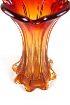  Murano Glass Sommerso 20th Century Murano Glass Vase Mid Century Red Orange IT ca 1960 70 - 4595886