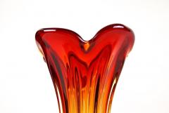  Murano Glass Sommerso 20th Century Murano Glass Vase Mid Century Red Orange IT ca 1960 70 - 4595892