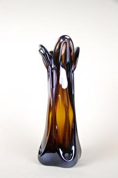  Murano Glass Sommerso 20th Century Murano Glass Vase with Iridiscent Chrome Effect IT circa 1970 - 4376661