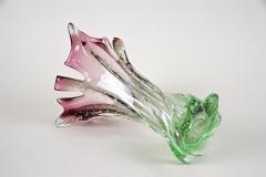  Murano Glass Sommerso 20th Century Sommerso Murano Glass Vase Pink Green Italy circa 1960 70 - 4440714