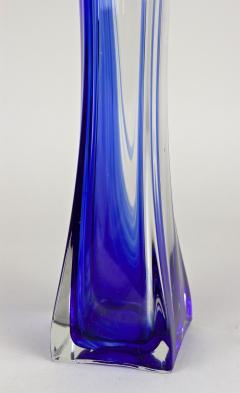  Murano Glass Sommerso Blue Clear Murano Glass Vase Late Mid Century Italy ca 1960 70 - 3495372