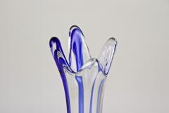  Murano Glass Sommerso Blue Clear Murano Glass Vase Late Mid Century Italy ca 1960 70 - 3495373