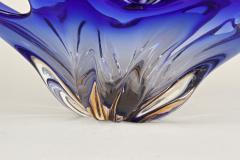  Murano Glass Sommerso Blue Murano Glass Bowl Mid Century Modern Italy circa 1960 70 - 3645024