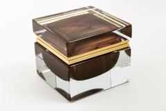 Murano Glass Sommerso Large Murano Gold Amethyst Sommerso Square Box - 4334777