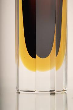  Murano Glass Sommerso Mid 20th Century Italian Murano Sommerso Flavio Poli Style Faceted Glass Vase - 2682536