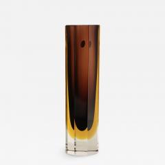  Murano Glass Sommerso Mid 20th Century Italian Murano Sommerso Flavio Poli Style Faceted Glass Vase - 2684163