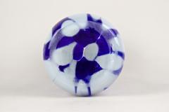  Murano Glass Sommerso Mid Century Dark Blue White Murano Glass Vase Italy ca 1970 - 4193842