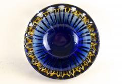  Murano Glass Sommerso Mid Century Murano Glass Bowl Dark Blue Amber Italy ca 1960 - 4384537