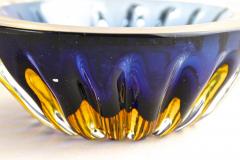  Murano Glass Sommerso Mid Century Murano Glass Bowl Dark Blue Amber Italy ca 1960 - 4384539