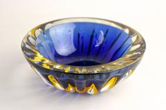  Murano Glass Sommerso Mid Century Murano Glass Bowl Dark Blue Amber Italy ca 1960 - 4384540