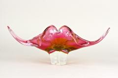  Murano Glass Sommerso Mid Century Murano Glass Bowl Pink Yellow Italy ca 1960 - 3671673