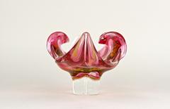  Murano Glass Sommerso Mid Century Murano Glass Bowl Pink Yellow Italy ca 1960 - 3671675