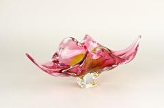  Murano Glass Sommerso Mid Century Murano Glass Bowl Pink Yellow Italy ca 1960 - 3671685