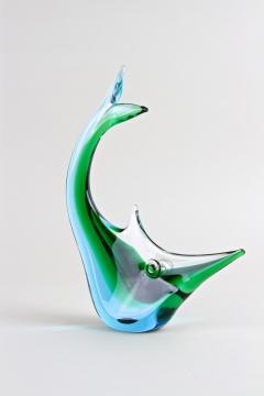  Murano Glass Sommerso Mid Century Murano Glass Fish In Blue Green Tones Glass Art Italy ca 1970 - 3363537