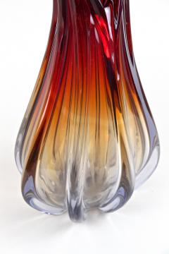  Murano Glass Sommerso Mid Century Murano Glass Vase in Red Orange Blue Tones Italy circa 1960 70 - 3343106